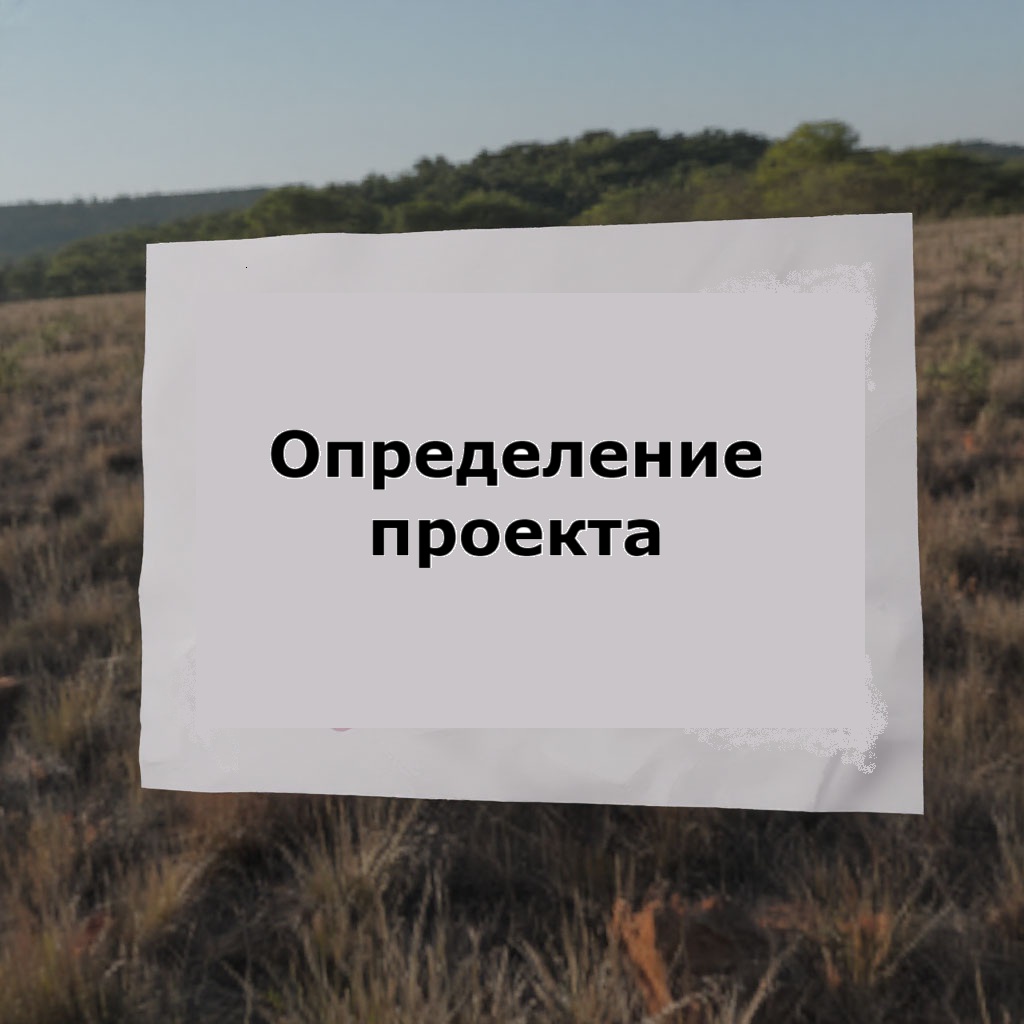 Определение проекта